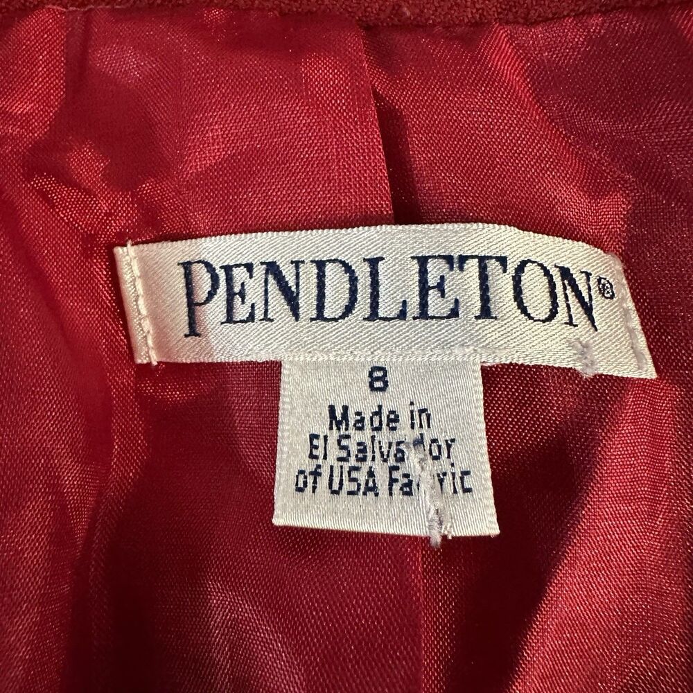 VTG Pendleton Women’s Red 100% Virgin Wool Blazer Jacket Size 8 Preppy Classic - Picture 6 of 12